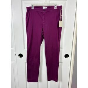 Lila Ryan Zuri Skinny Pant Tapered Trouser Eggplant Size 10 NWT